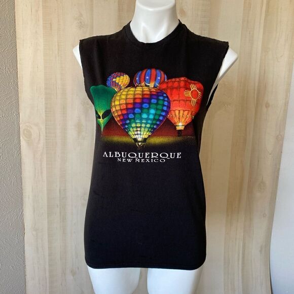 Vintage Albuquerque balloon festival T-shirt New Mexico black medium sleeveless - Picture 2 of 7